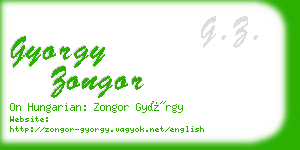 gyorgy zongor business card